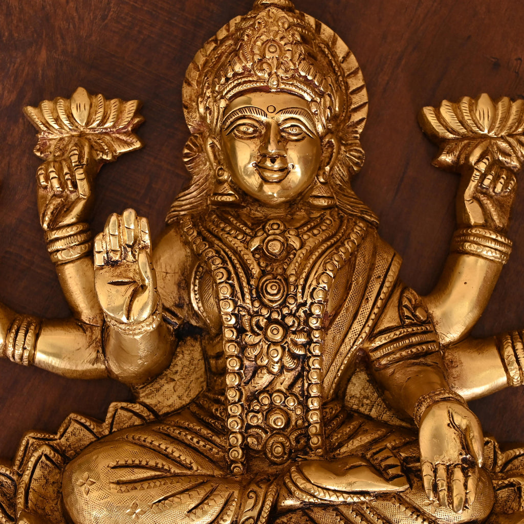 Brass Ganesha Lakshmi Wall Hanging Set (13 Inch) Vedansh Craft