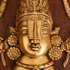 Brass Tirupati Balaji/Venkateshwar Face Wall Hanging (12 Inch) Vedansh Craft