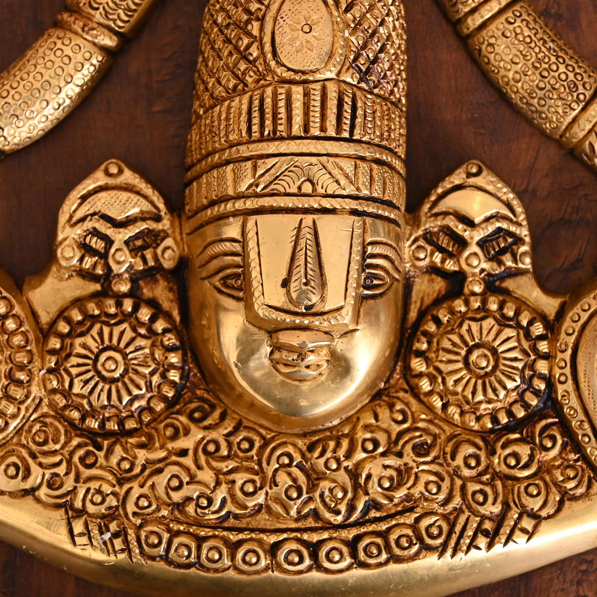 Brass Tirupati Balaji/Venkateshwar Face Wall Hanging (8.5 Inch) Vedansh Craft