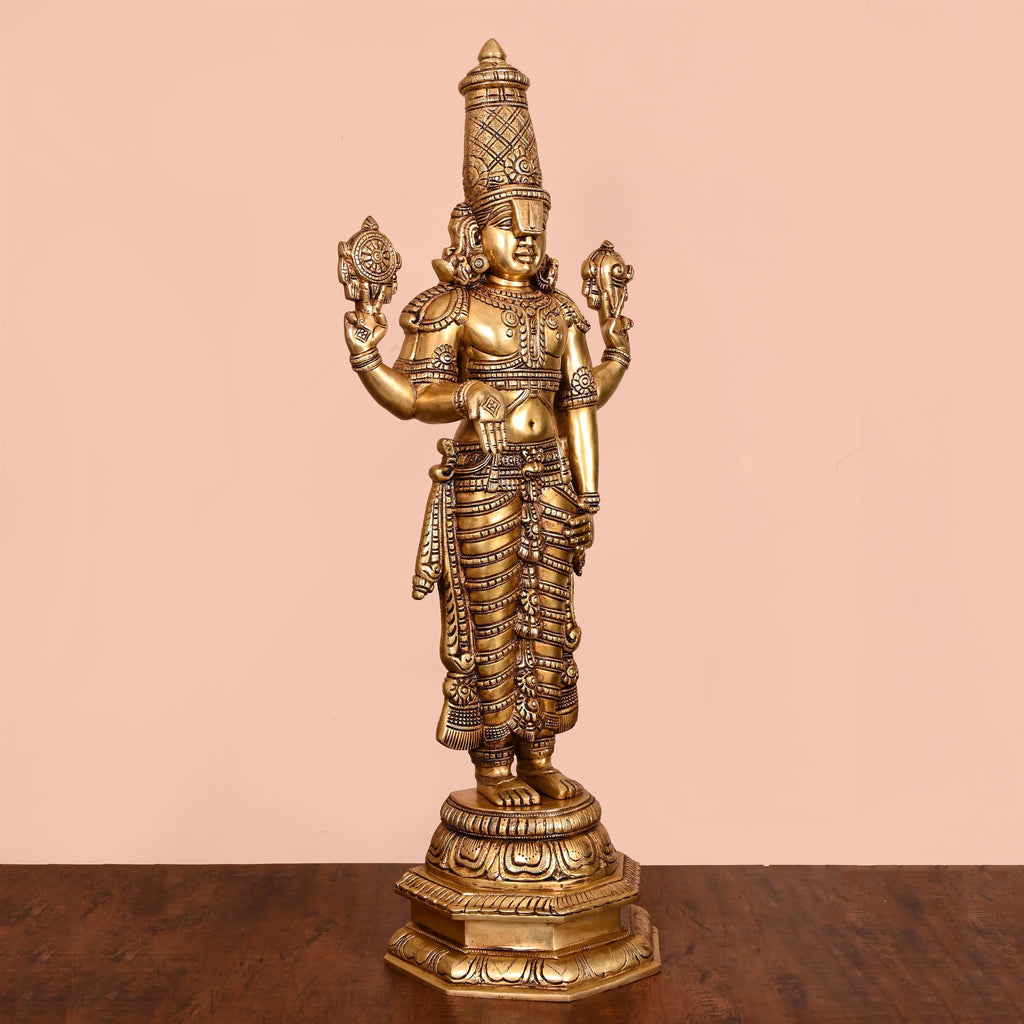 Brass Superfine Tirupati Balaji/Venkateshwar Idol (33 Inch) Vedansh Craft