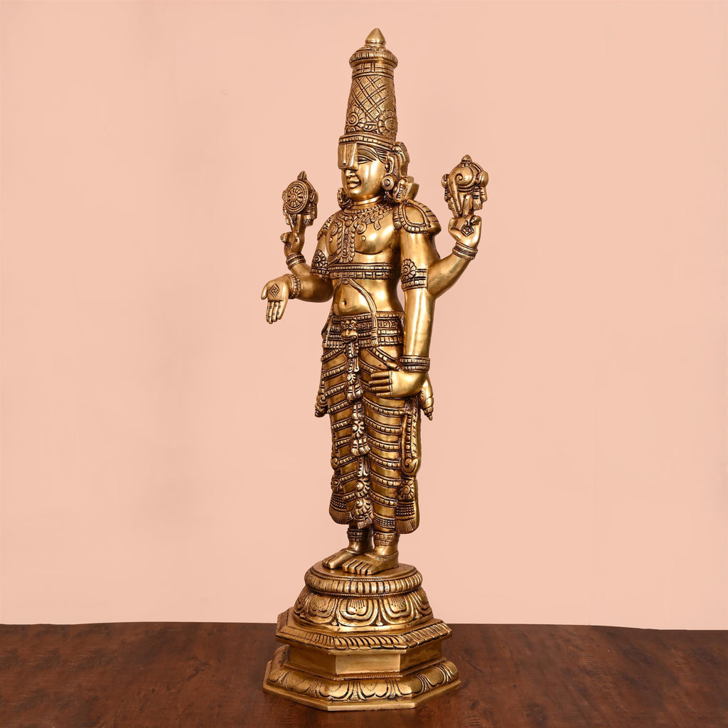 Brass Superfine Tirupati Balaji/Venkateshwar Idol (33 Inch) Vedansh Craft