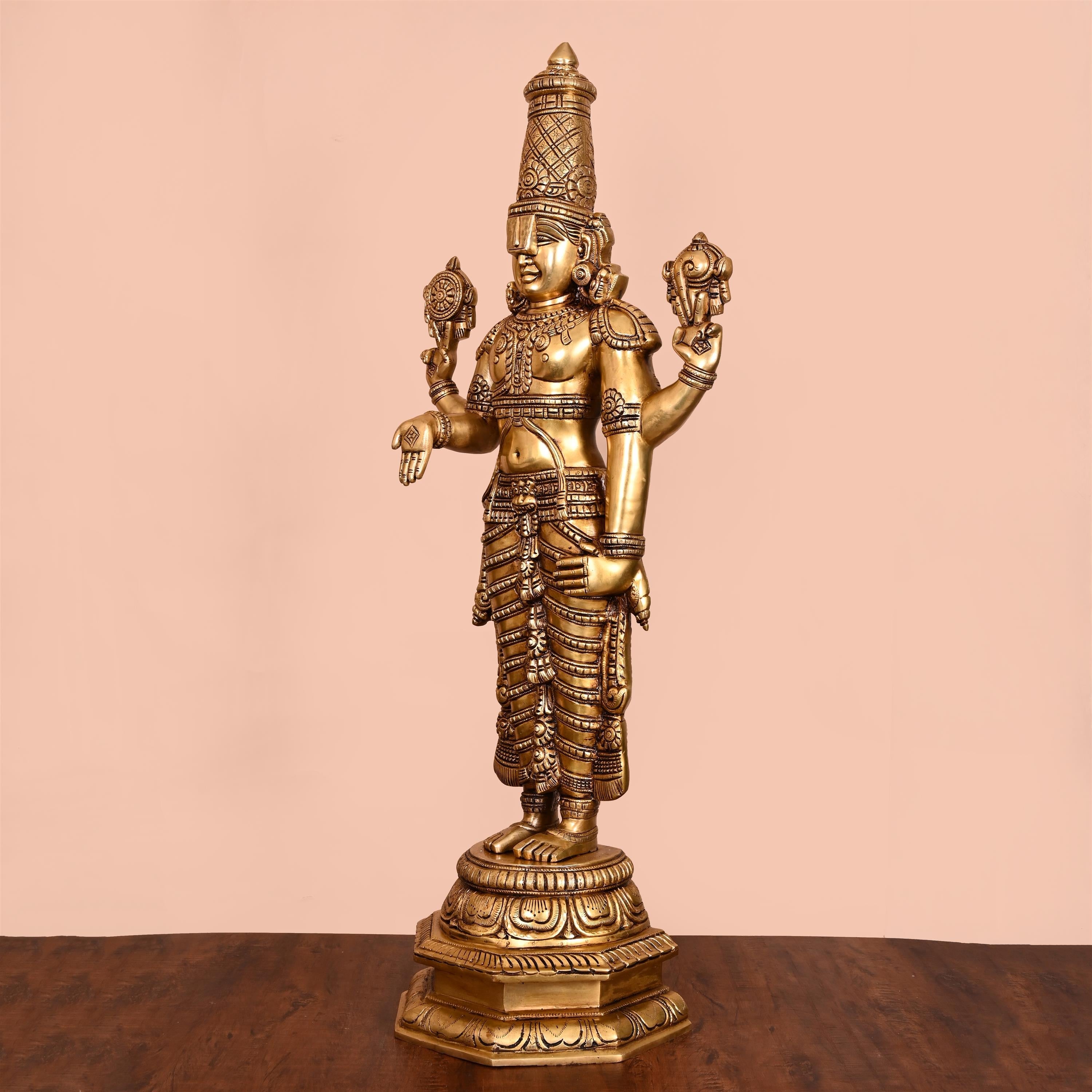 Brass Superfine Tirupati Balaji/Venkateshwar Idol (33 Inch) Vedansh Craft