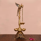 Brass Superfine Parrot Long Lamp (21 Inch) Vedansh Craft