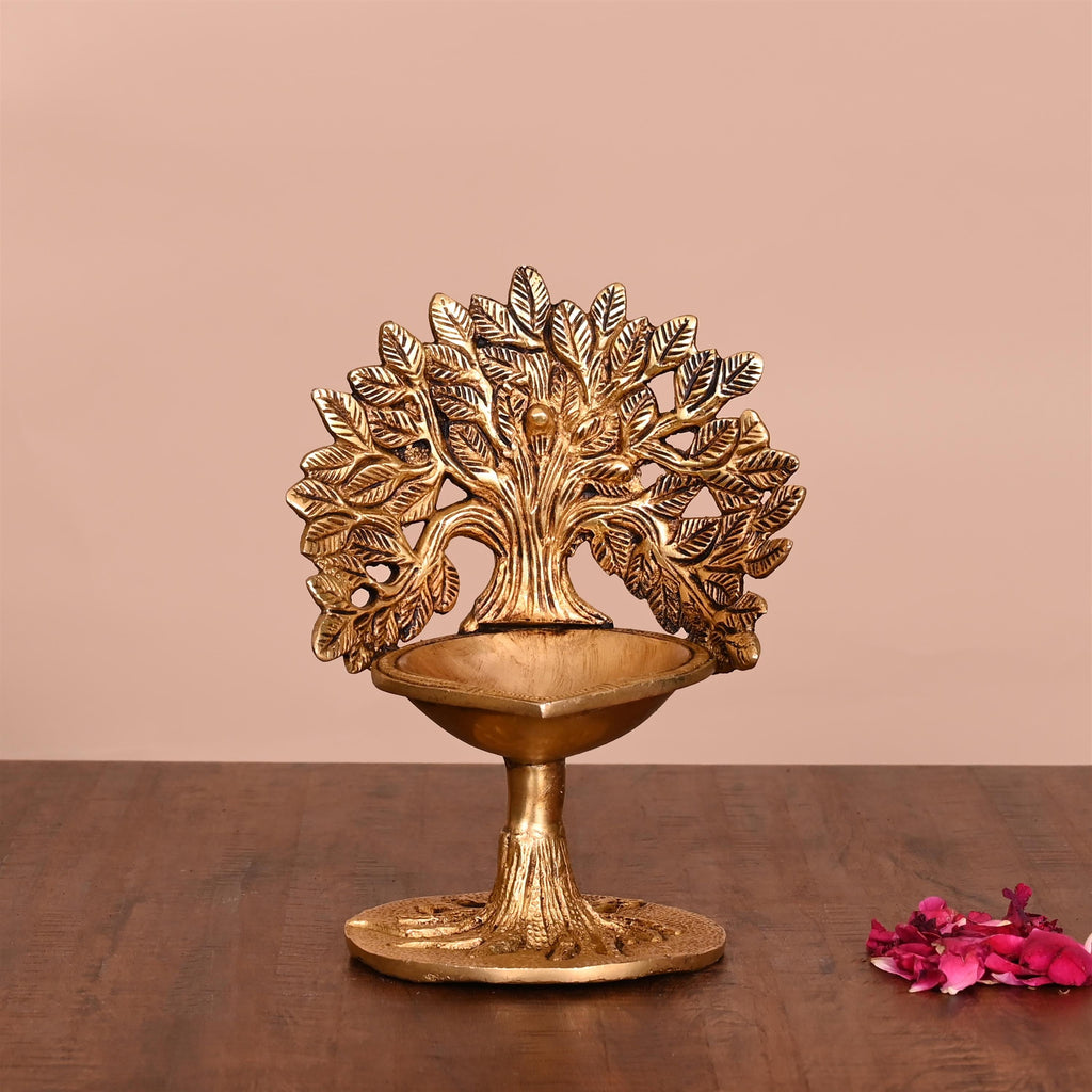Brass Kalpvriksha Diya (7 Inch) Vedansh Craft
