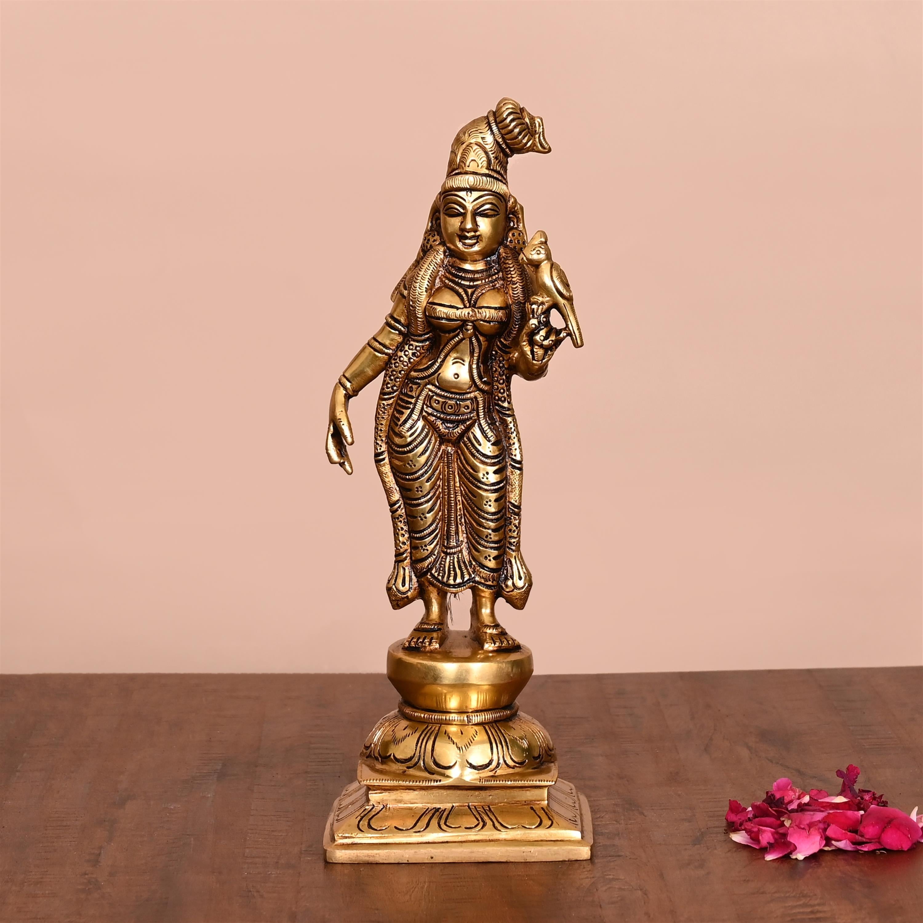 Brass Superfine Goddess Andal Idol (9.5 Inch) Vedansh Craft