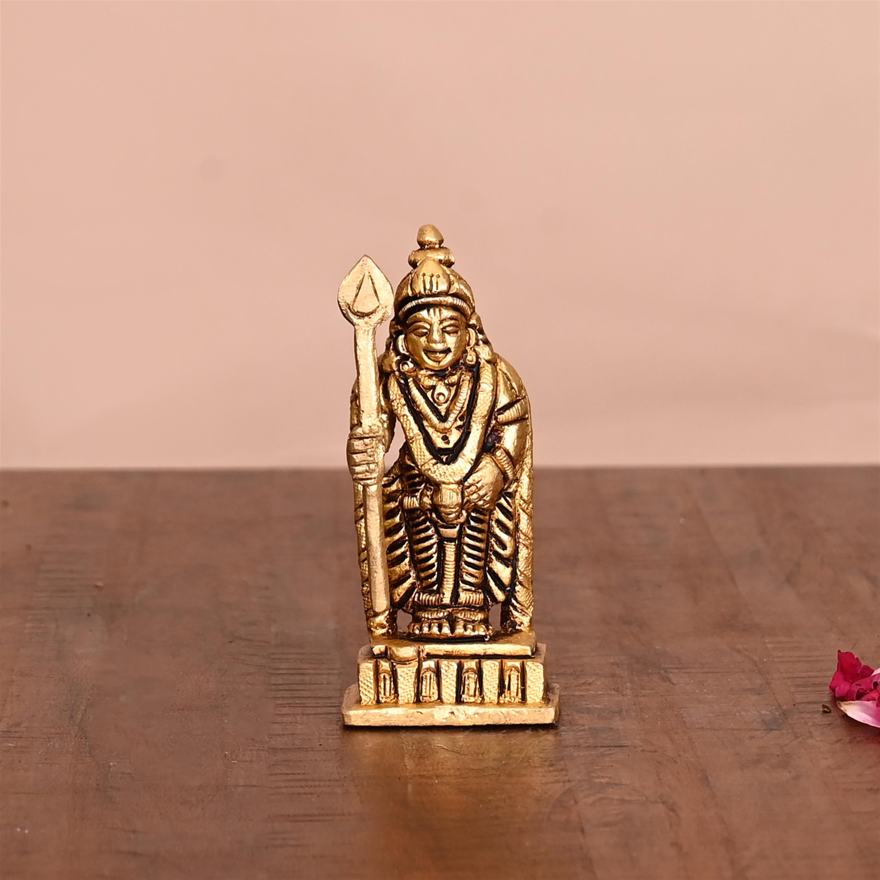 Brass Standing Lord Murugan/Kartikeya Idol (3.2 Inch) Vedansh Craft