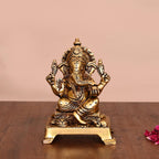Brass Lord Sitting Ganesha Idol (5.5 Inch) Vedansh Craft