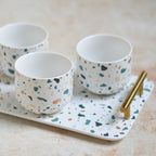 Terrazzo Tea Set With Tray Nestasia