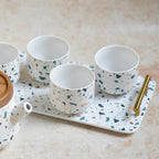 Terrazzo Tea Set With Tray Nestasia