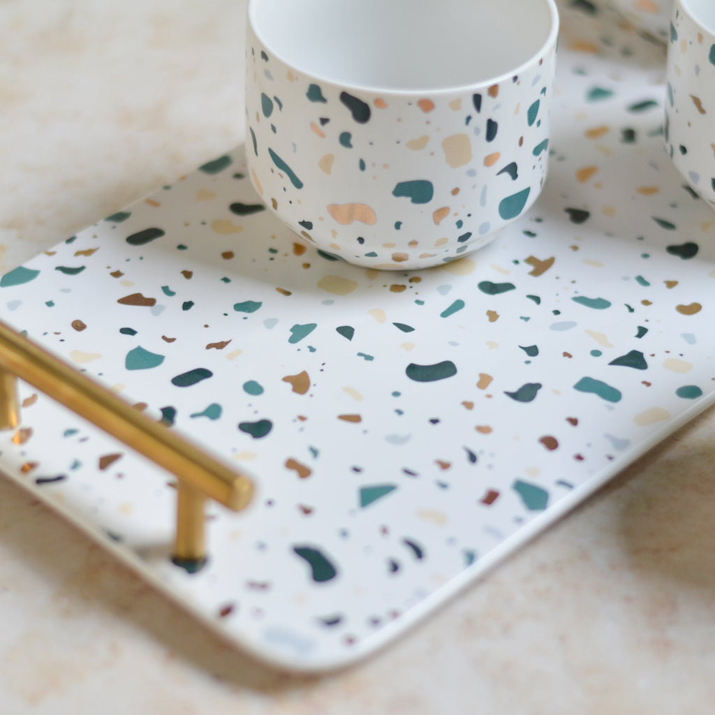 Terrazzo Tea Set With Tray Nestasia