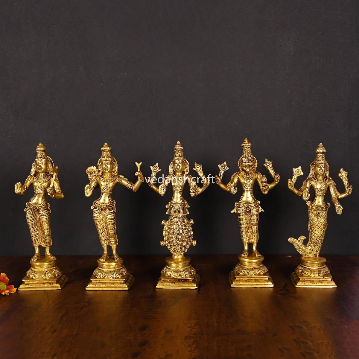 Brass Dashavatara / Vishnu Avatar Statue Set (9 Inch) Vedansh Craft