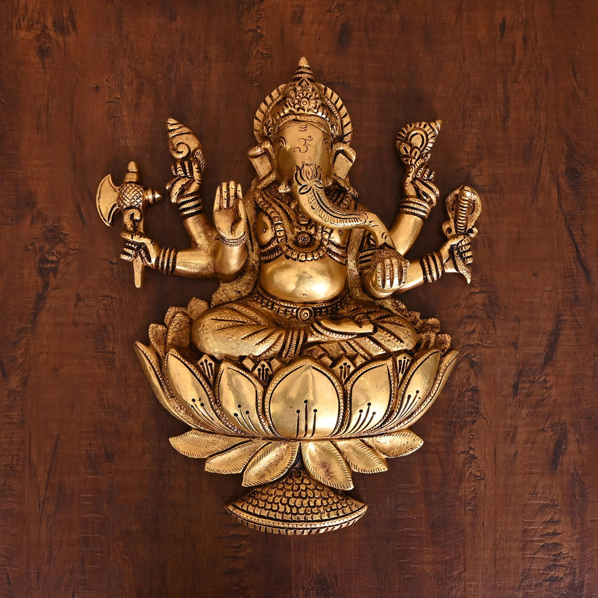 Brass Lord Ganesha Wall Hanging (13 Inch) Vedansh Craft