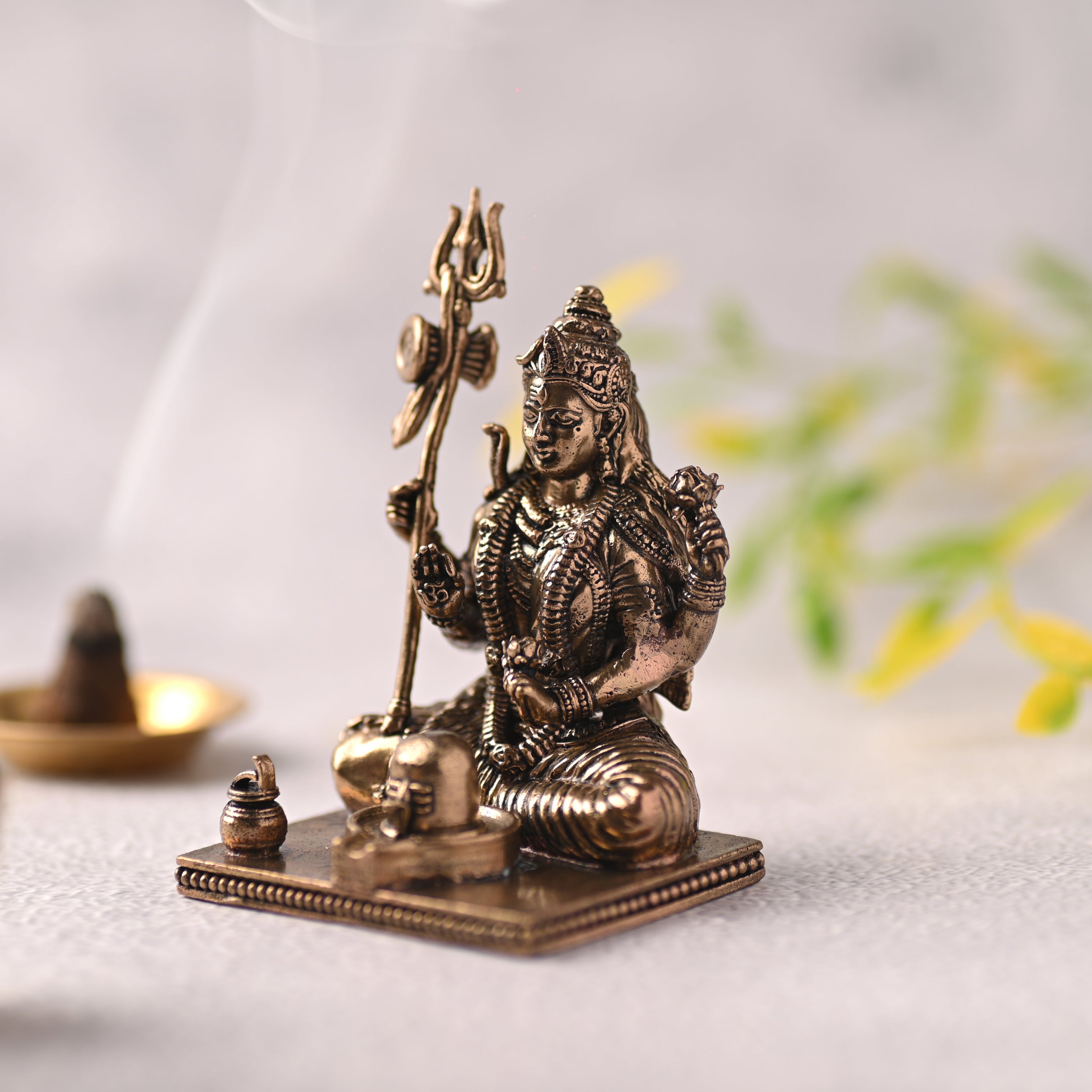 Brass Handcrafted Sitting Lord Shiva with Shivling Lightweight Idol (3.5 Inch) Vedansh Craft