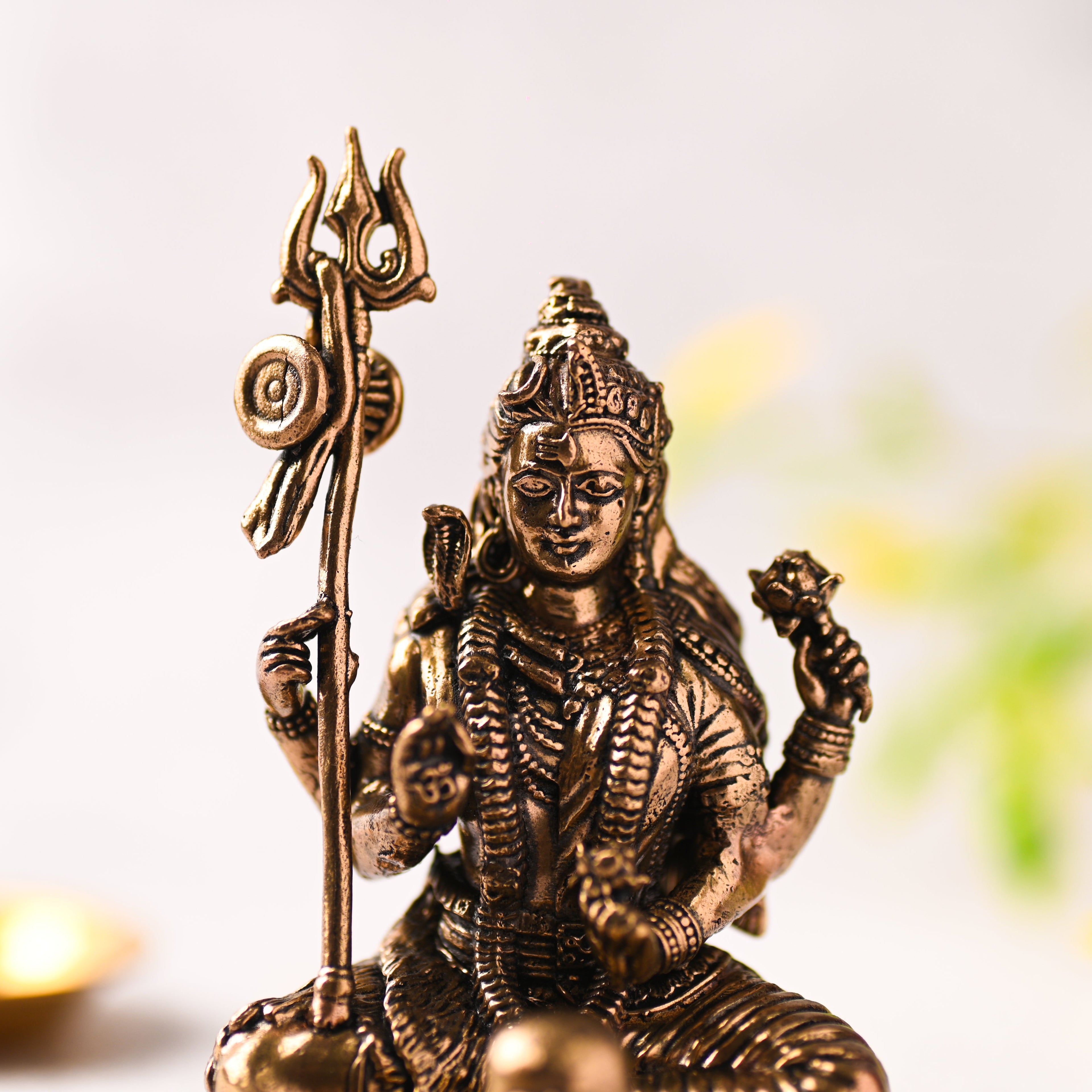 Brass Handcrafted Sitting Lord Shiva with Shivling Lightweight Idol (3.5 Inch) Vedansh Craft