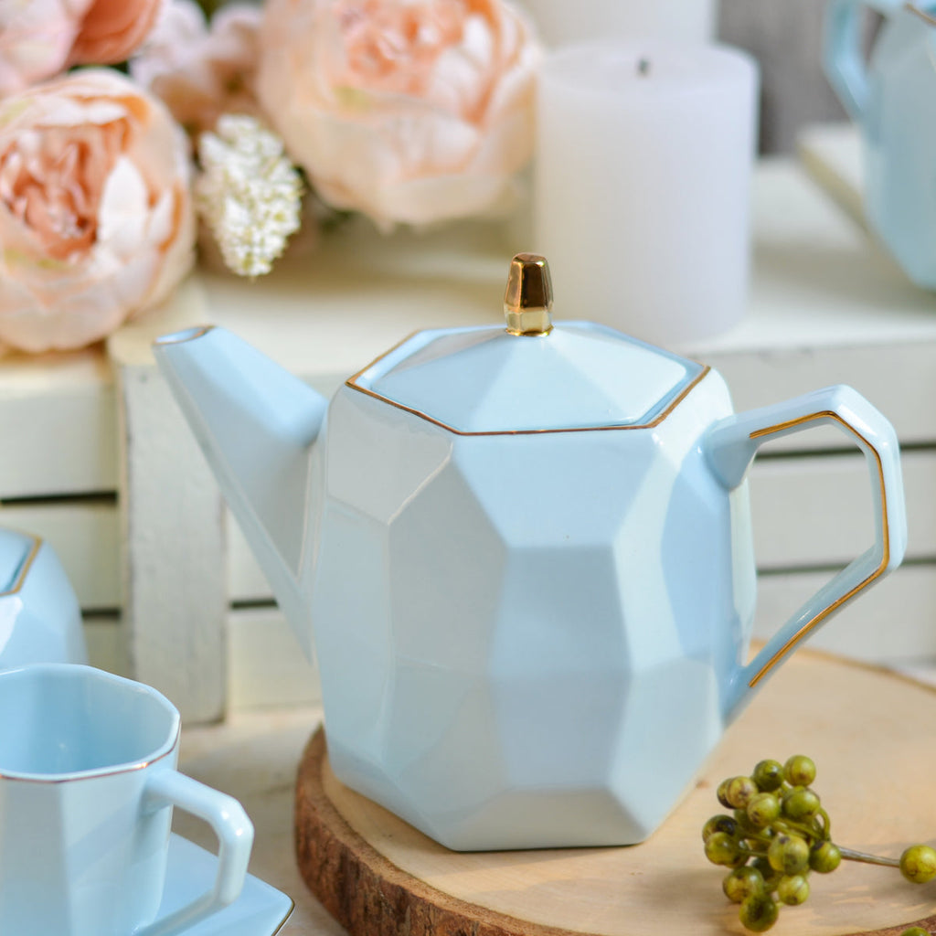 Modern Tea Set Blue Nestasia
