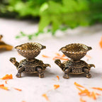 Brass Tortoise Oil Lightweight Diya Pair (1.5 Inch) Vedansh Craft