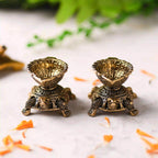 Brass Tortoise Oil Lightweight Diya Pair (1.5 Inch) Vedansh Craft