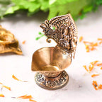 Brass Handcrafted Peacock Lakshmi Lightweight Diya (4.4 Inch) Vedansh Craft