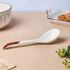 Ceramic Serving Spoon White And Brown Nestasia