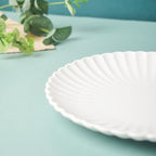 Riona Ribbed Ceramic Snack Plate White 7 Inch Nestasia