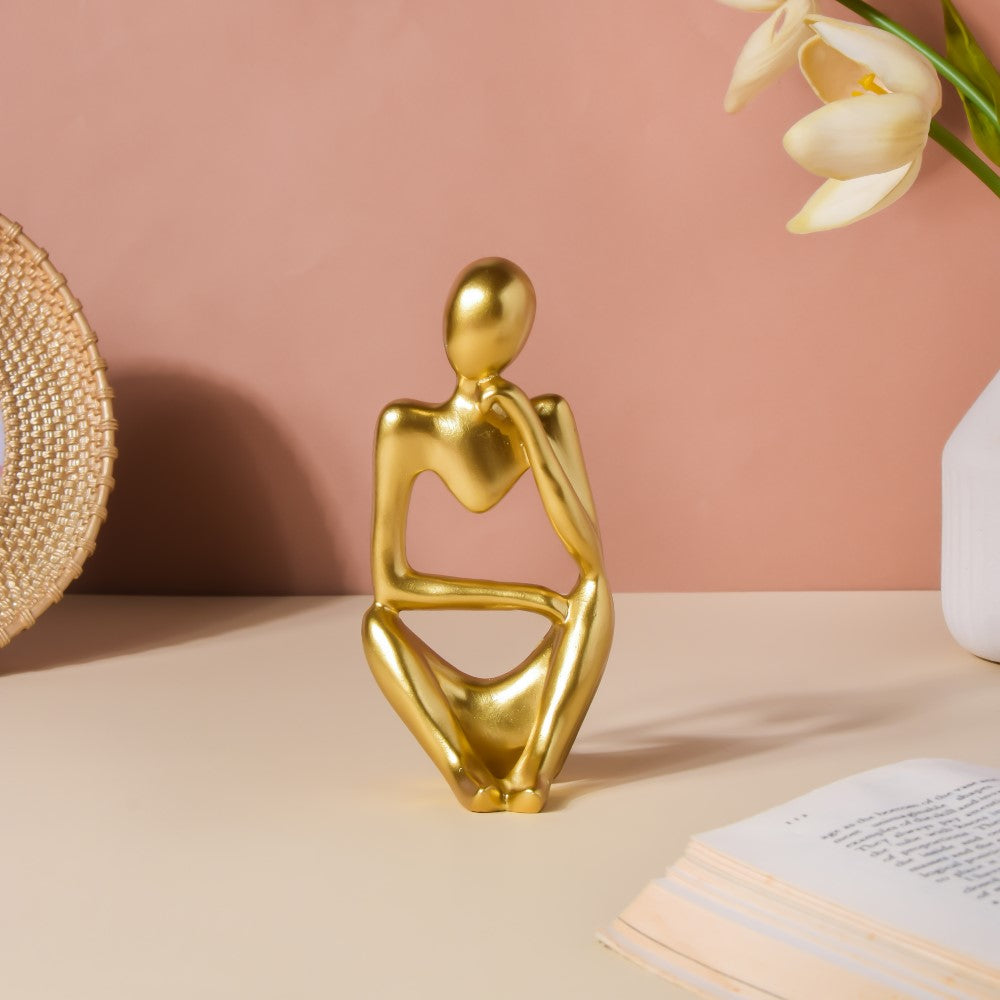 Gold Sitting Showpiece Thinking Nestasia