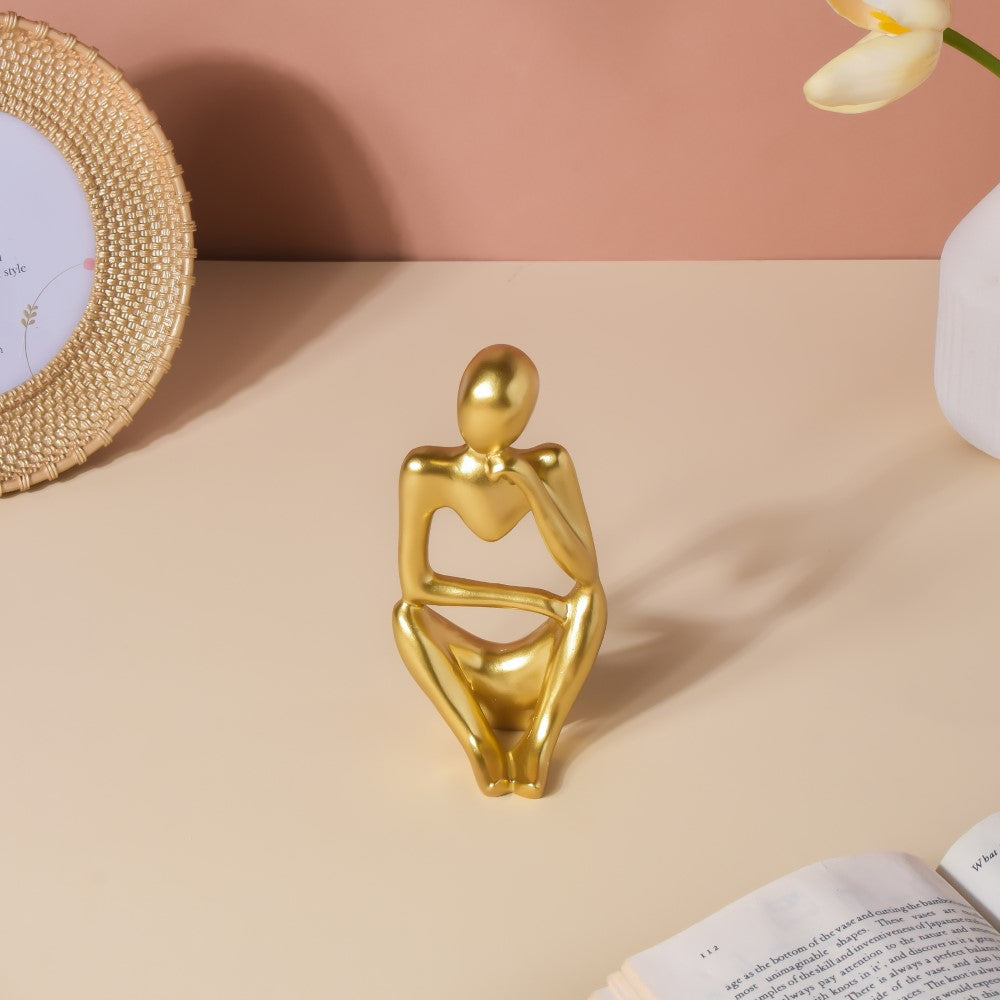 Gold Sitting Showpiece Thinking Nestasia