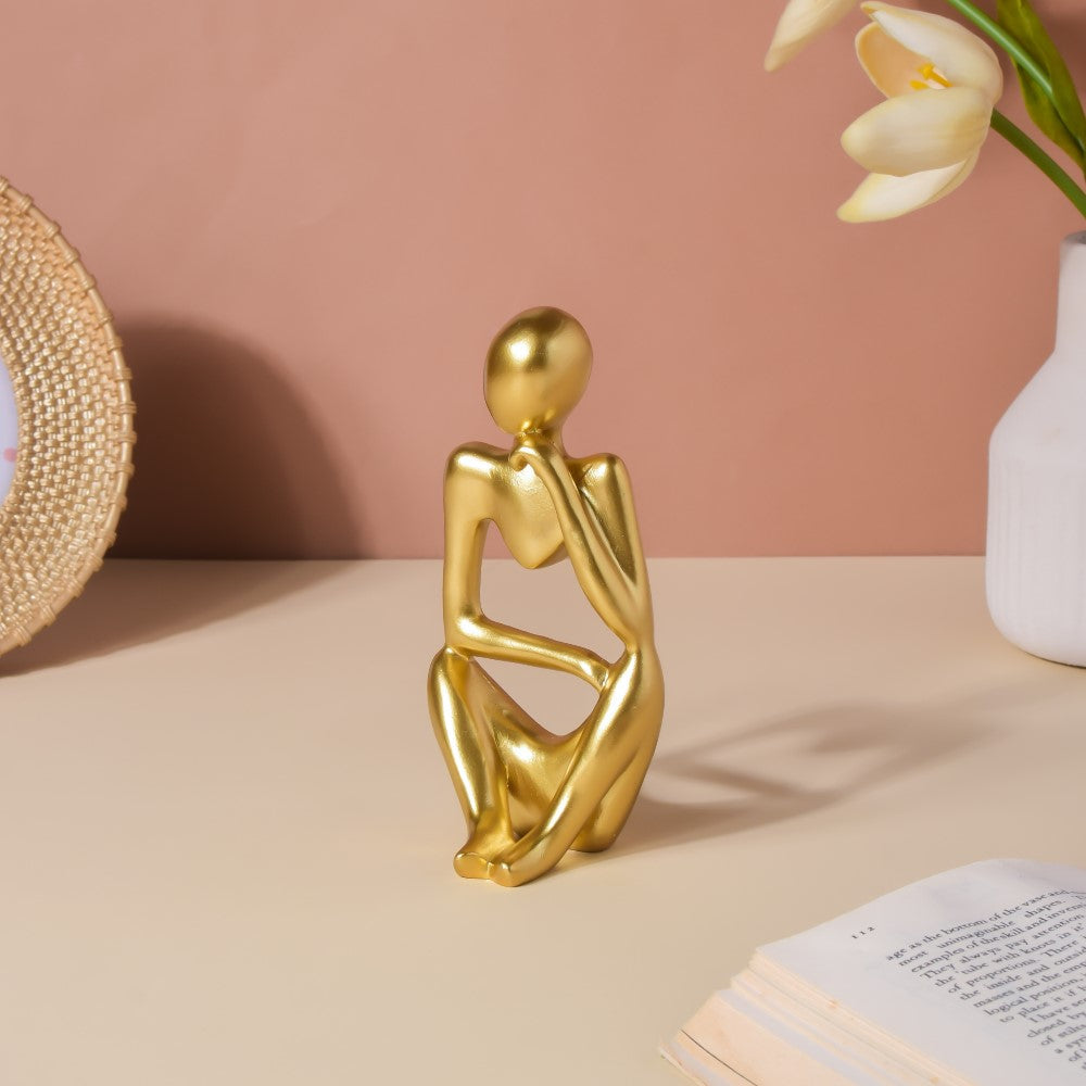 Gold Sitting Showpiece Thinking Nestasia