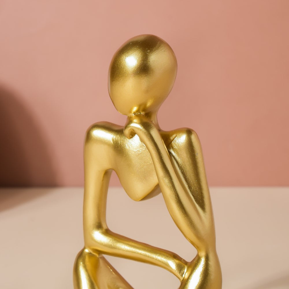 Gold Sitting Showpiece Thinking Nestasia