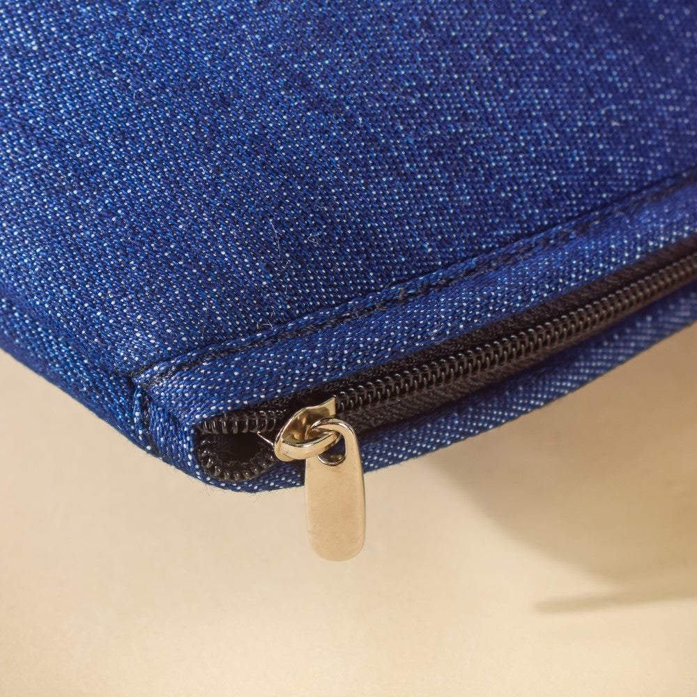 Denim Vanity Bag Set Of 3 Nestasia