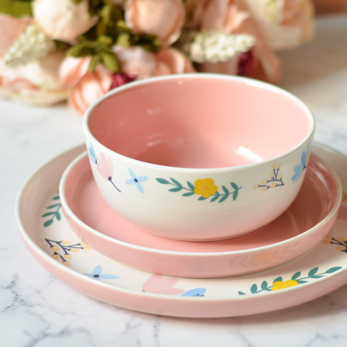 Pink Floral Plates Nestasia