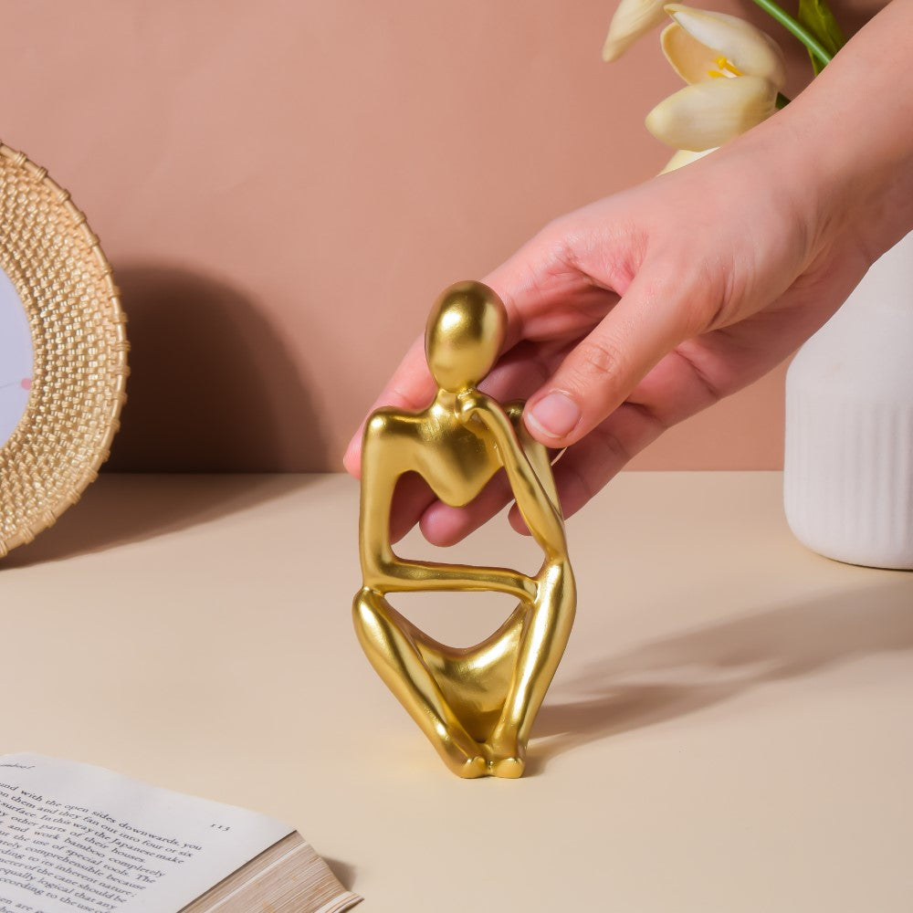 Gold Sitting Showpiece Thinking Nestasia