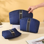 Denim Vanity Bag Set Of 3 Nestasia