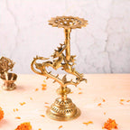 Brass Yali/kirtimukha Candle Stand (12.5 Inch) Vedansh Craft