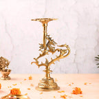 Brass Yali/kirtimukha Candle Stand (12.5 Inch) Vedansh Craft