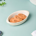 Riona Ribbed Ceramic Baking Dish White 7 Inch Nestasia