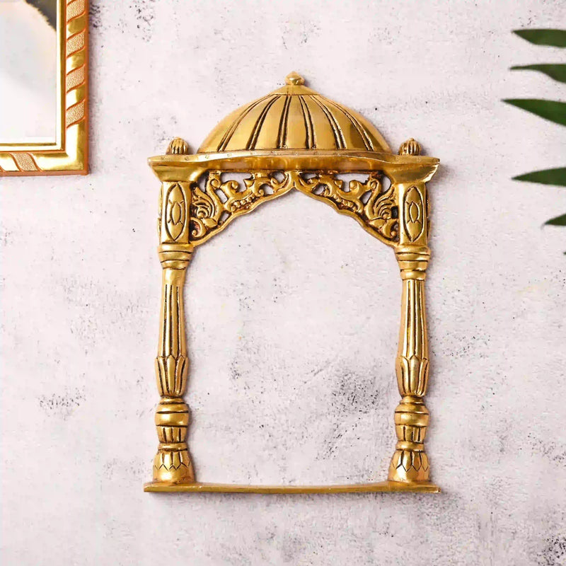 Brass Temple Frame Wall Hanging (10 Inch) Vedansh Craft