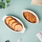 Riona Ribbed Ceramic Baking Dish White 7 Inch Nestasia