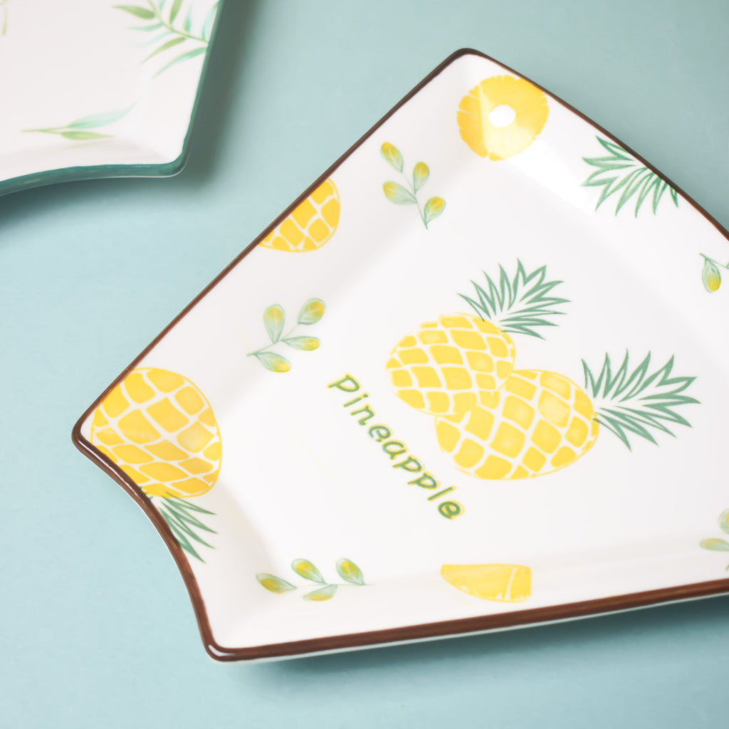 Pineapple Ceramic Snack Plate 8 Inch Nestasia