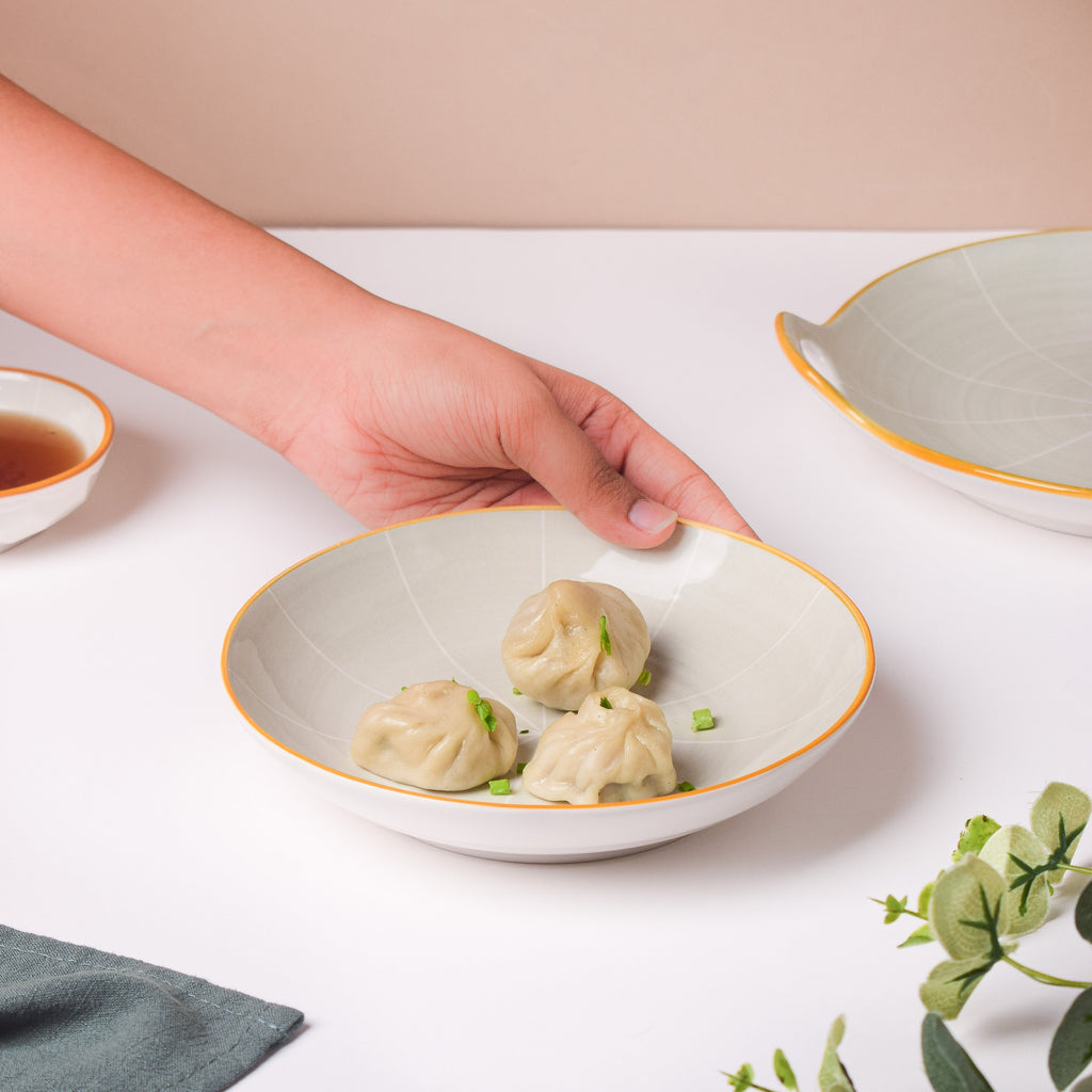 Willow Light Grey Ceramic Snack Plate 7 inch Nestasia