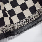 Chequered Designer Black & White Scarf Nestasia