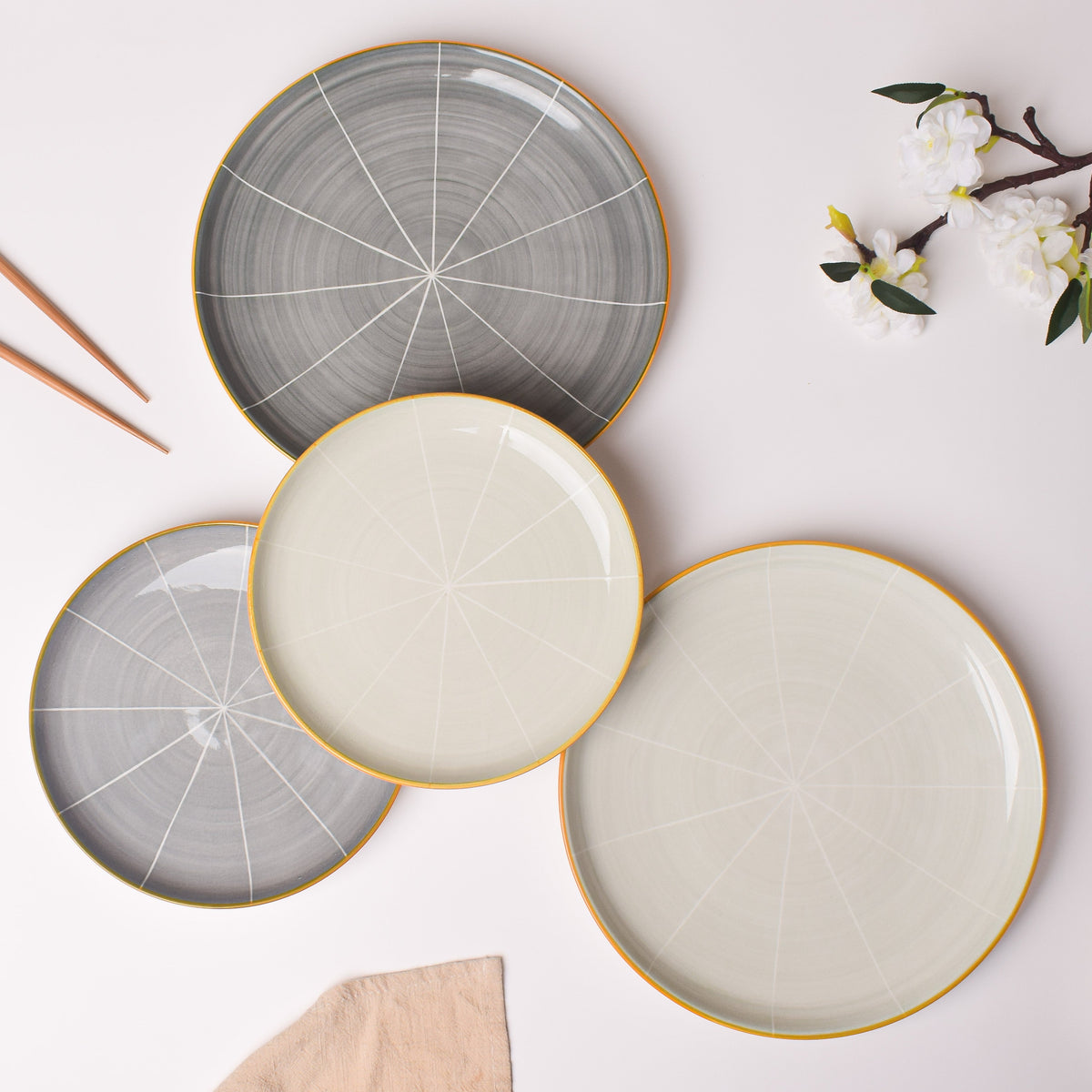 Willow Light Grey Breakfast Plate 8 inch Nestasia