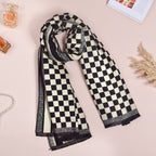 Chequered Designer Black & White Scarf Nestasia