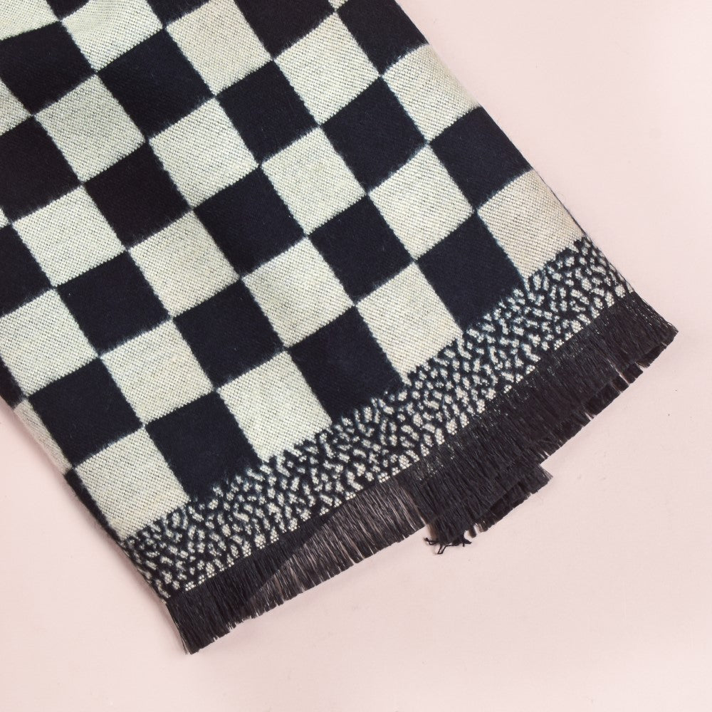 Chequered Designer Black & White Scarf Nestasia