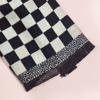 Chequered Designer Black & White Scarf Nestasia