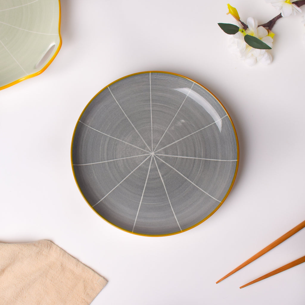 Willow Dark Grey Ceramic Snack Plate 8 inch Nestasia