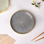 Willow Dark Grey Ceramic Snack Plate 8 inch Nestasia