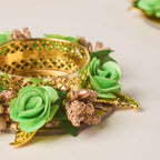 Green Rose Tea Light Holder Set Of 6