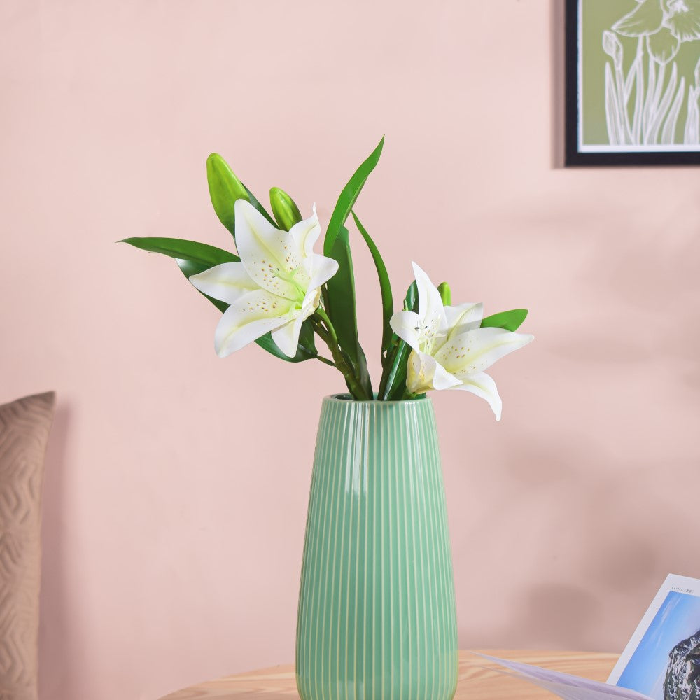 Artificial Lily Stem White Set Of 2 Nestasia
