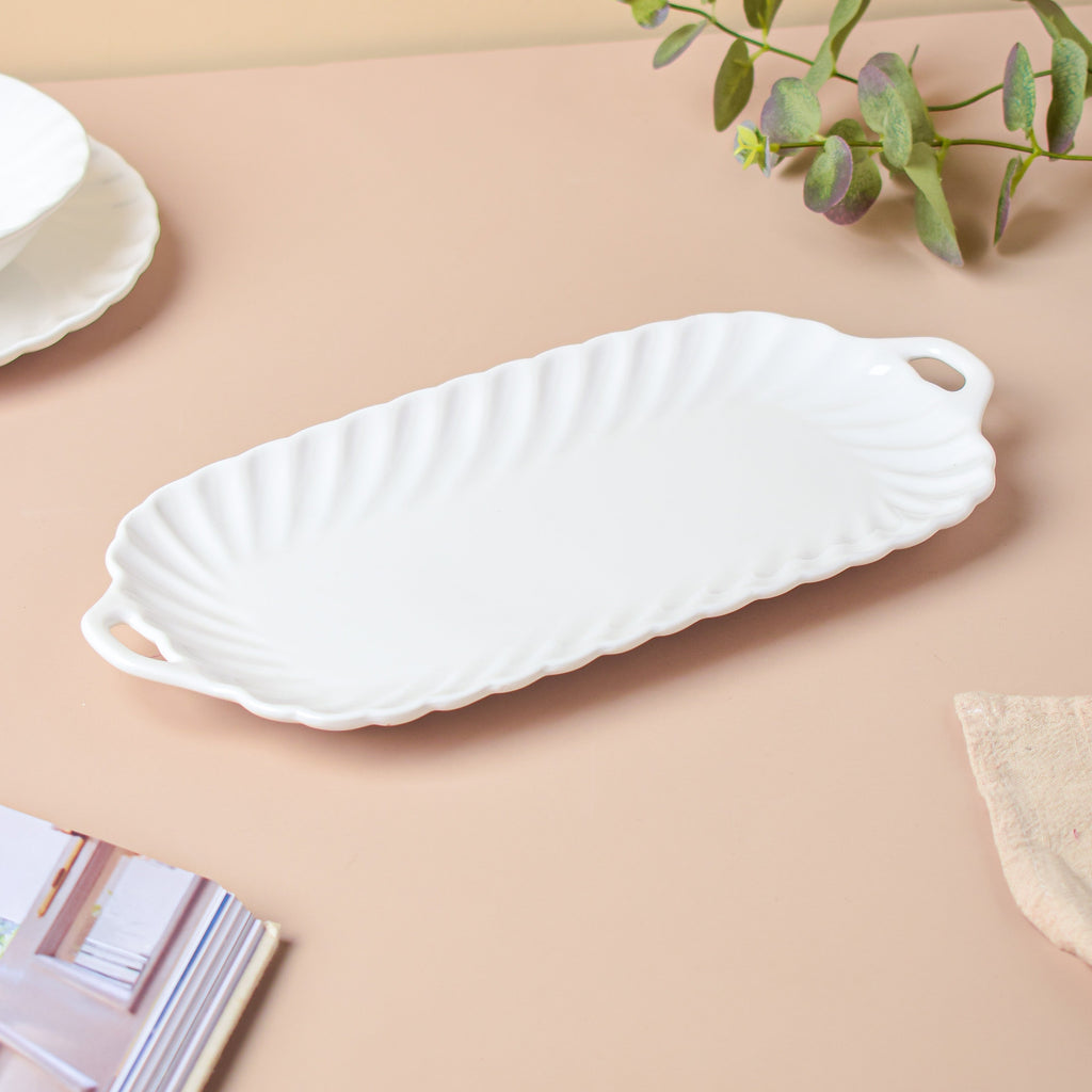 Riona Baking Tray With Handle White 10 Inch Nestasia