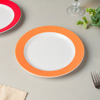 Riona Ceramic Snack Plate White Orange Nestasia